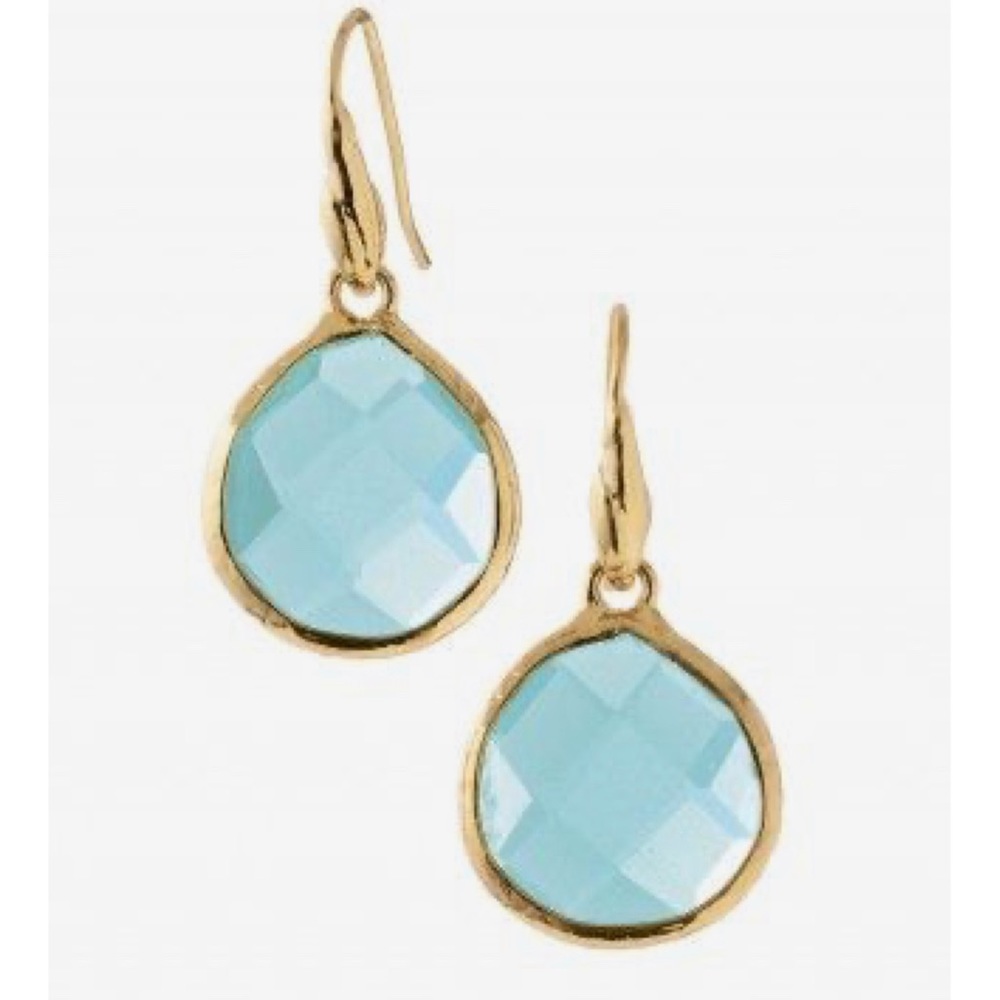 Stella & Dot Blue Serenity Stone Drop Earrings
